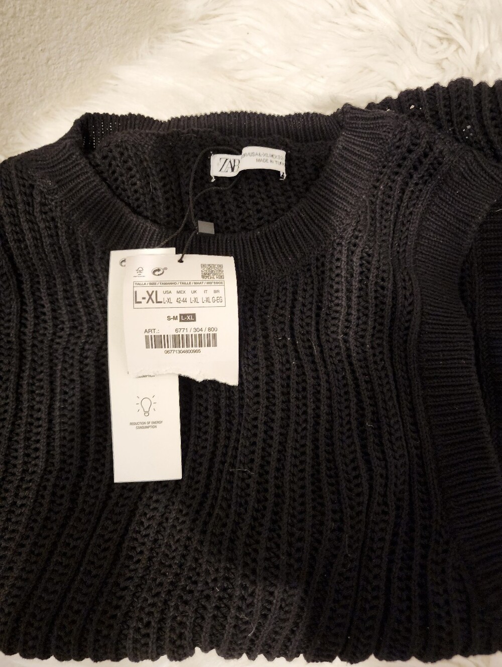 ZARA KNITTED HIFG NECK VEST IN BLACK NWT SIZE L/XL - Picture 2 of 16
